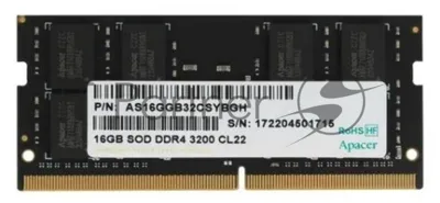 Оперативная память Apacer, DDR4, 16GB (1x16GB), 3200MHz, CL22, SO-DIMM