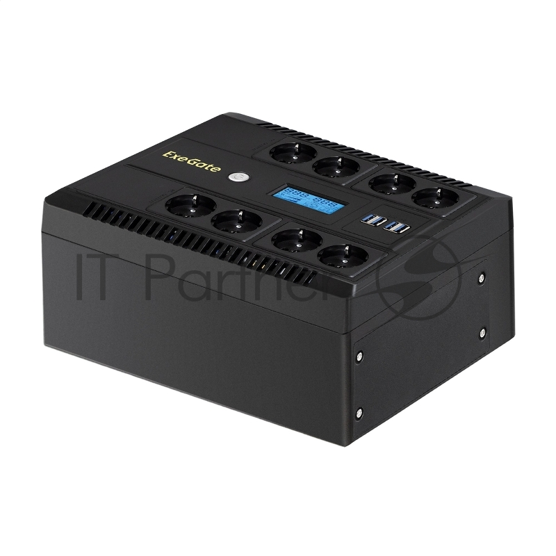 Источник бесперебойного питания ExeGate NEO Smart LHB-1000.LCD.AVR.8SH.CH.USB / 1000 ВА / 650 Вт / 8 x CEE 7 (евророзетка)