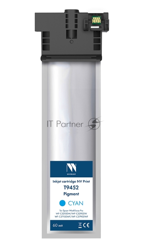 Картридж струйный NVPrint T9452 Cyan для Epson WorkForce Pro WF-C5210DW, WF-C5290DW, WF-C5710DWF, WF-C5790DWF