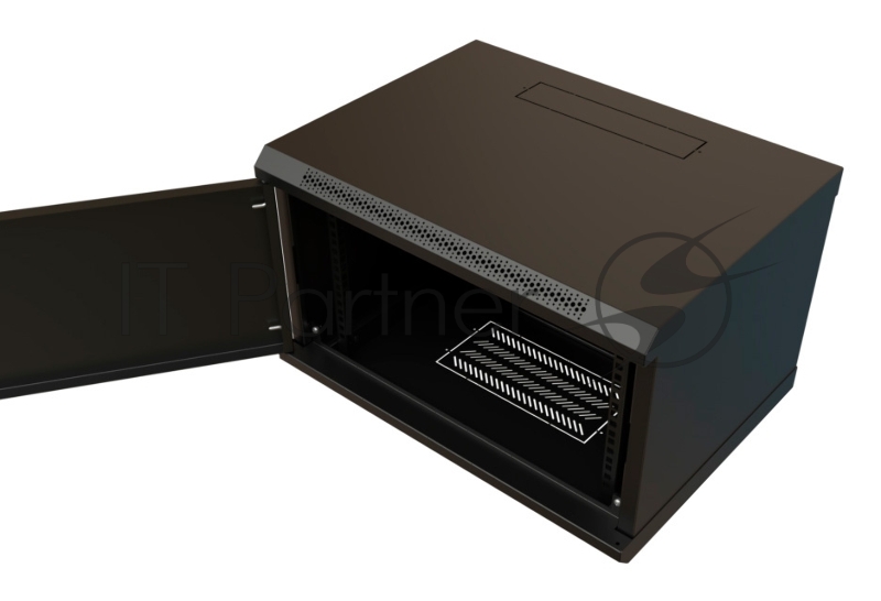 Шкаф коммутационный WRline (WR-TW-0666-SR-RAL9004) настенный 6U 600x600 мм пер. дв. металл 2 бок. пан. 60 кг черный 520 мм 367 мм IP20 сталь