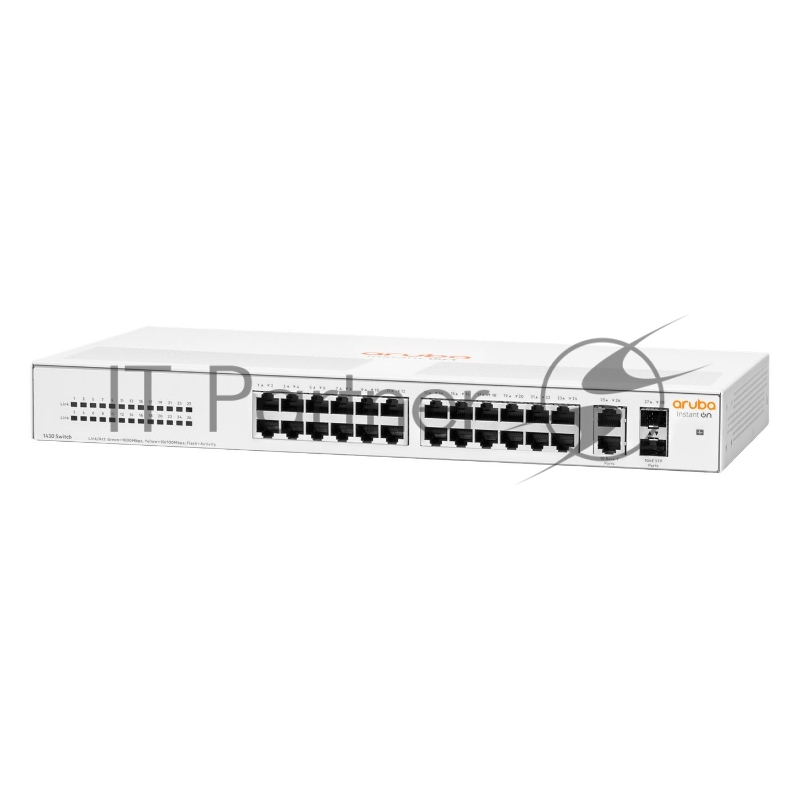 Коммутатор HPE Aruba Instant On 1430 26G 2SFP, 24×1 Гбит/с + 2×1 Гбит/с SFP, неуправляемый