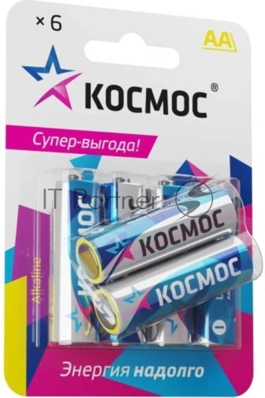 Элемент питания Космос алкалиновый AA/LR06 BP-6 (блист.6шт)