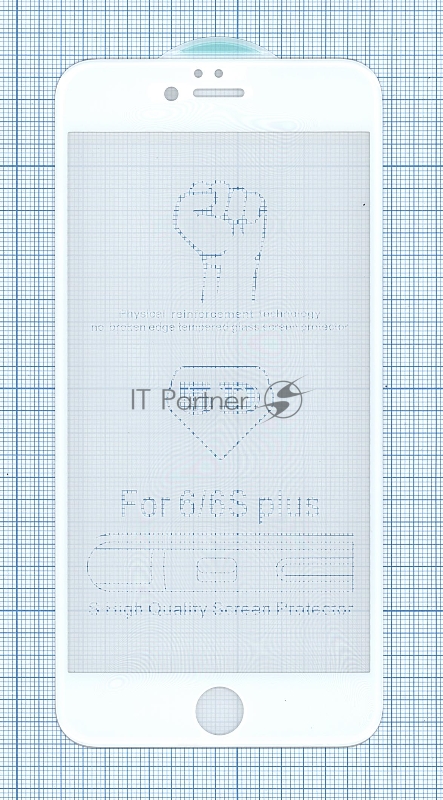 Защитное стекло 5D для iPhone 6/6S Plus белый