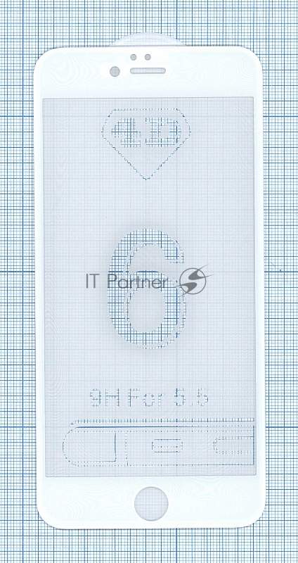 Защитное стекло 6D для Apple iPhone 6/6S Plus белый