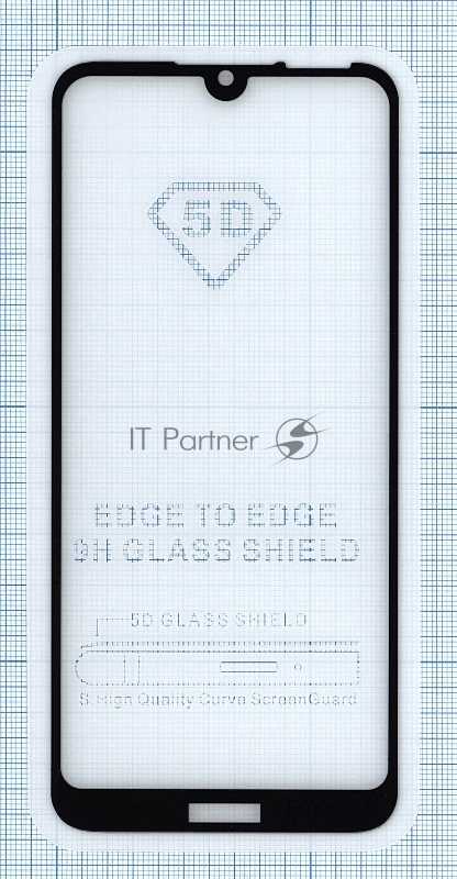 Защитное стекло "Полное покрытие" для Huawei Honor 8A (Honor 8A Pro) черный