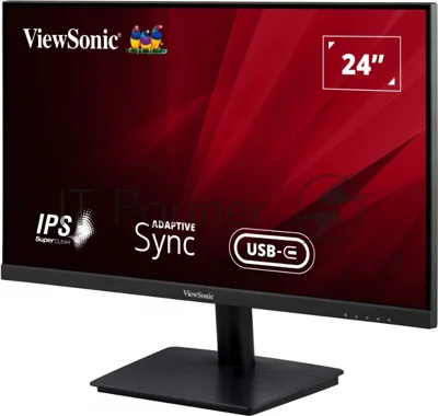 Монитор 23.6" ViewSonic VA2409-MHU IPS 1920x1080, 75 Гц, 3 мс, 16:9, 250 кд/м2, 1xHDMI, 1хUSB-C, 1xVGA, черный