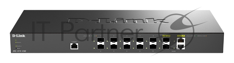 Коммутатор D-Link DXS-1210-12SC/B1A, 10×10 Гбит/с SFP+ + 2×10 Гбит/с Combo, управляемый