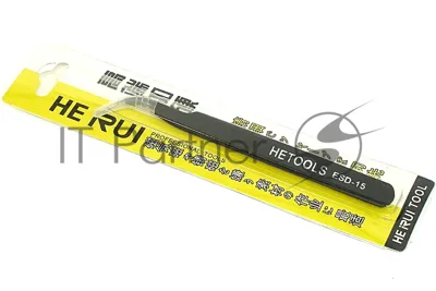 Пинцет HETOOLS ESD-15 изогнутый 120 мм черный