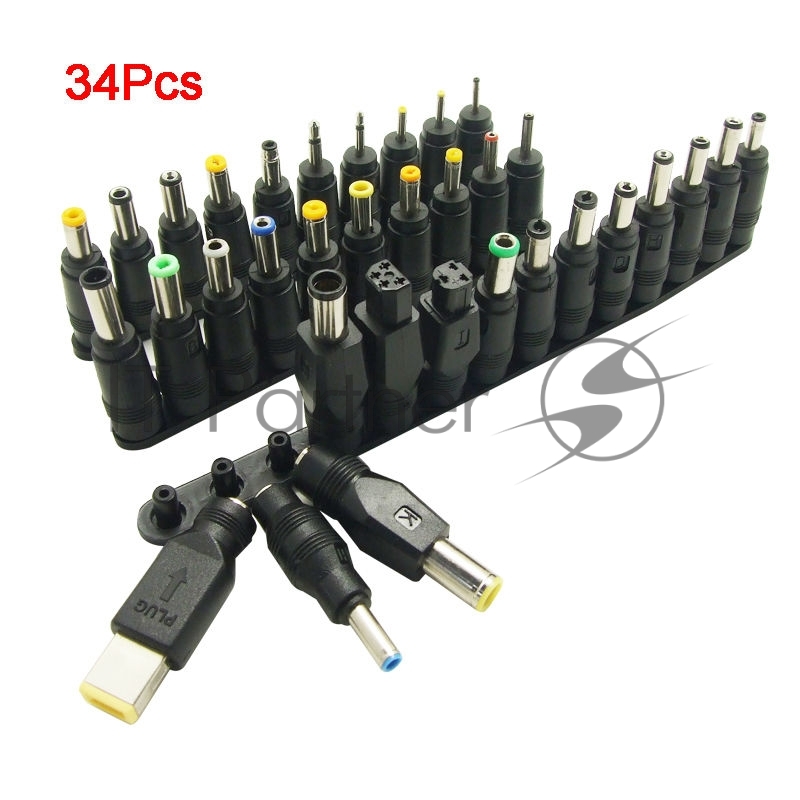 Набор из 34-х разъемов переходников для зарядки ноутбуков (34pcs/Set 5.5x2.1мм Multi-type Male Jack)