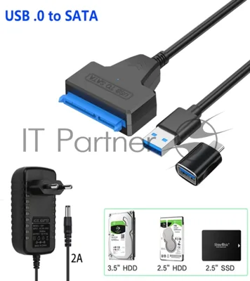 Кабель-переходник для HDD SATA USB 3.0 с доп. питанием