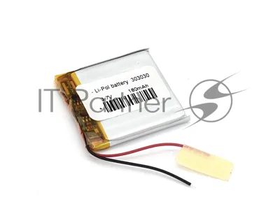 Аккумулятор Li-Pol (батарея) 3x30x30мм 2pin 3.7V/180mAh