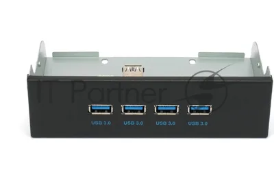 Планка USB 3.0 на переднюю панель 5.25" Gembird FP5.25-USB3-4A, 4xUSB-A 3.0, USB