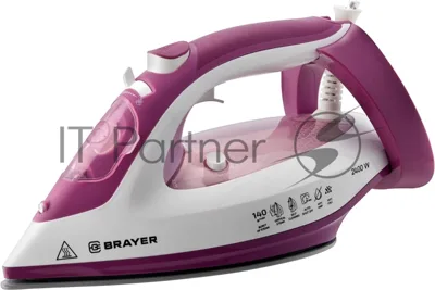Утюг BRAYER BR4006 сиреневый/белый, 2400 Вт, 25 г/мин, 140 г/мин, 280 мл