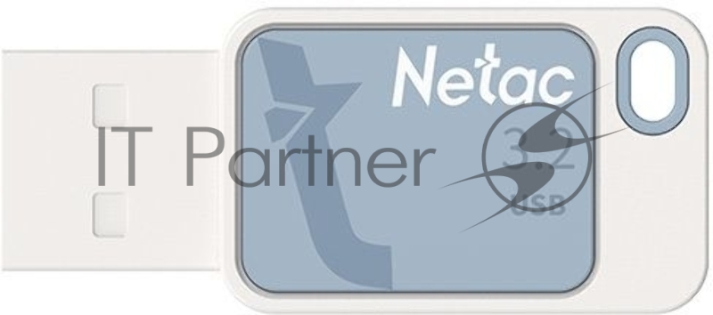 Флешка USB Netac UA31 NT03UA31N-064G-20BL), 64Gb, USB 2.0, R/W 110/45, синий/белый