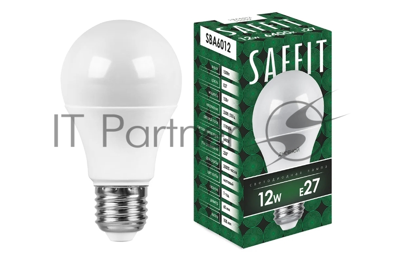 Лампа светодиодная SAFFIT SBA6012 (55009) 12Вт Е27 дневной