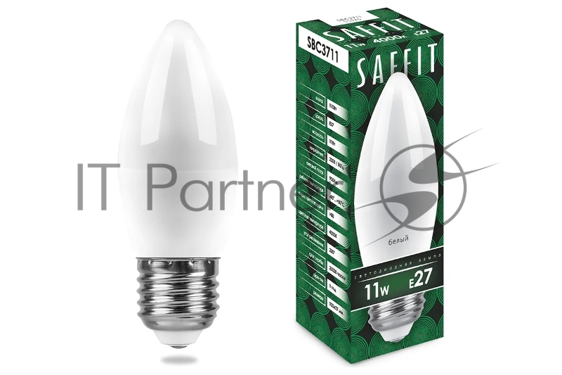Лампа светодиодная SAFFIT SBC3711 (55135) 11Вт Е27 белый матовая свеча