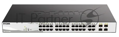 Коммутатор D-Link DGS-1210-28MP/F4A, 24×1 Гбит/с + 4×1 Гбит/с Combo, настраиваемый
