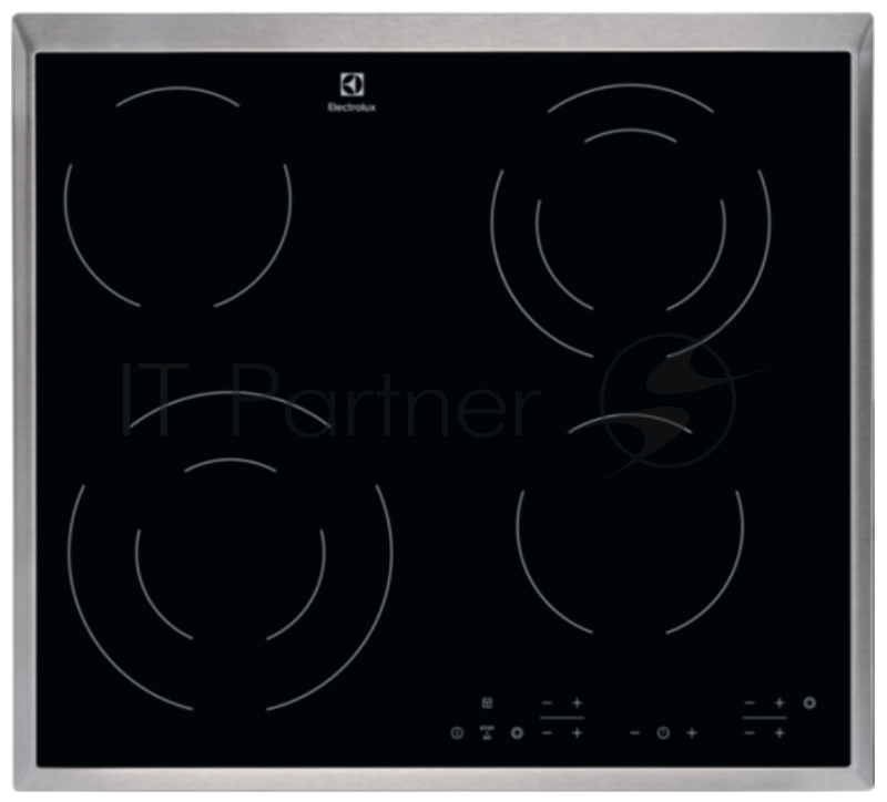 Электрическая варочная поверхность Electrolux EHF6342XOK, 4 конфорки, с зоной расширения, стеклокерамика, 6300 Вт