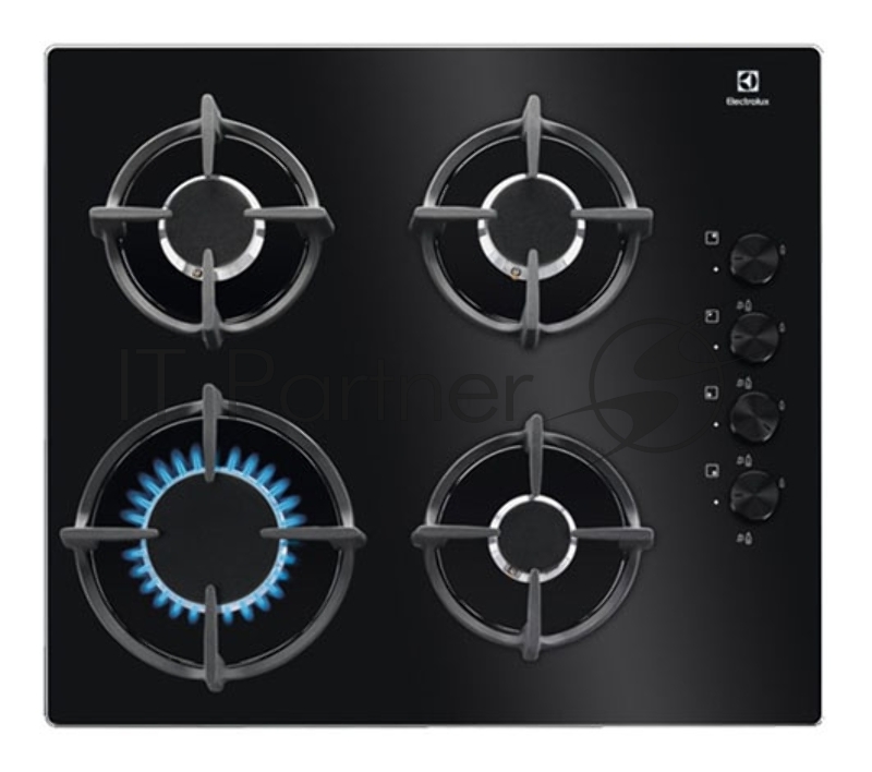 Газовая варочная поверхность Electrolux KGG6407K, 4 конфорки, закаленное стекло, 7650 Вт