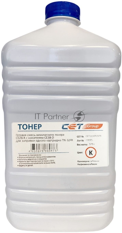 Тонер CET CE28-K CET111072K500 черный бутылка 500 гр. для KONICA MINOLTA Bizhub C258/308/368/227i/257i