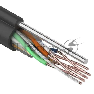 Кабель витая пара Rexant F/UTP, cat.5e, PE, 4PR, 24AWG, внешний, черный, с тросом
