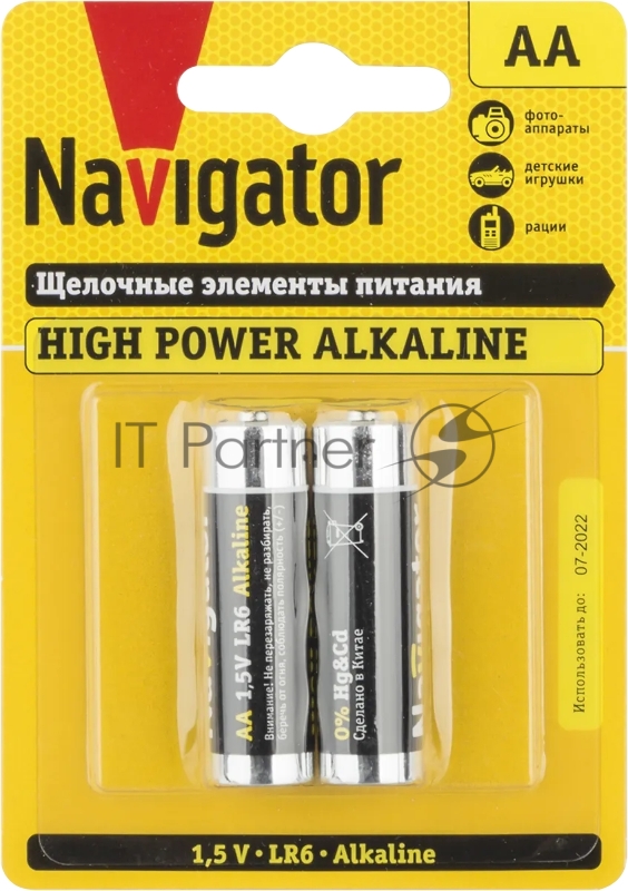 Элемент питания Navigator NBT-NE-LR6-BP2, 1.5 В