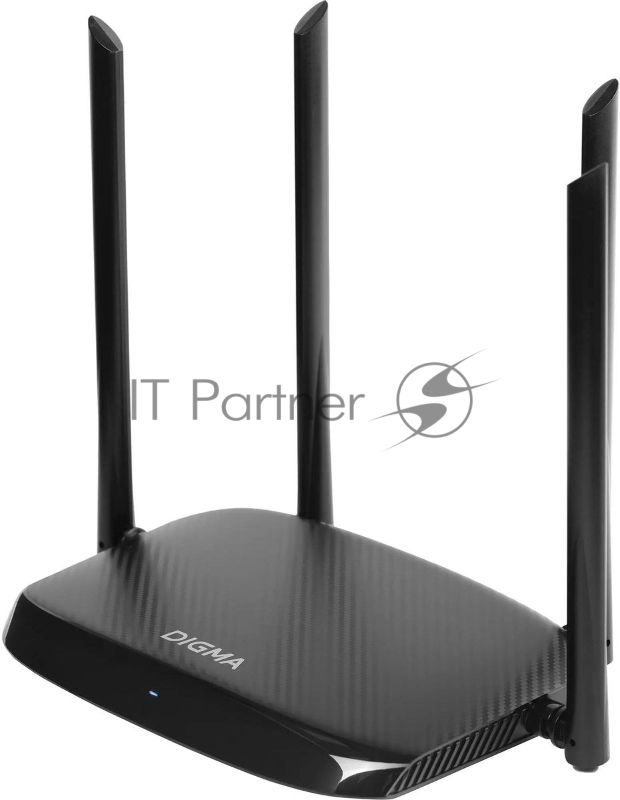 Роутер беспроводной Digma DWR-AC1201 AC1200 10/100BASE-TX черный (упак.:1шт)