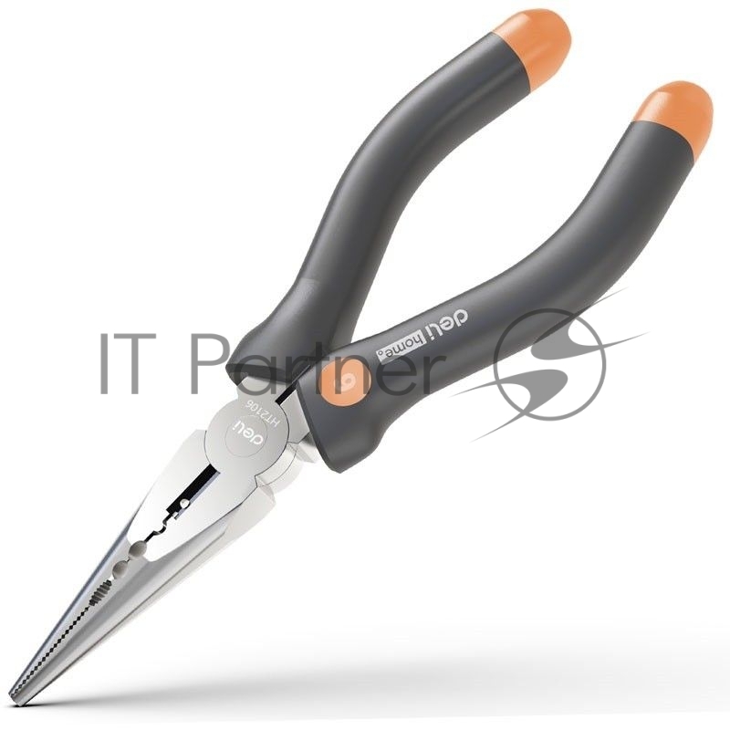 Удлиненные плоскогубцы "Home Series Gray" Deli HT2106C 160мм, эксклюзивный дизайн, рукоятка из высококачественного софттач пластика