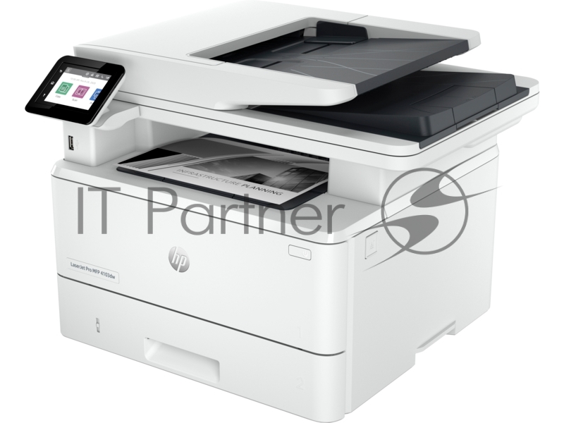МФУ лазерное HP LaserJet Pro 4103dw (2Z627A), A4, ч/б, печ. до 40 стр/мин., скан. до 29 стр/мин. (ч/б) 20 стр/мин. (цвет), 1200 x 1200 dpi, USB, RJ-45, Wi-Fi, Air Print, Mopria