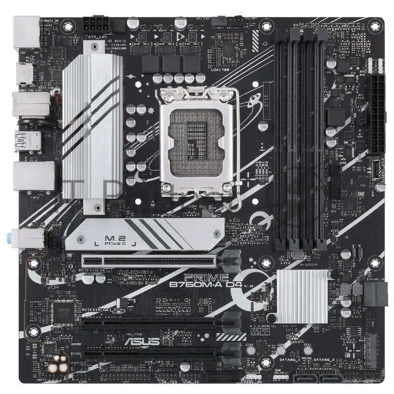 Материнская плата ASUS PRIME B760M-A D4-CSM, LGA 1700, Intel B760, 4xDDR4, 4xSATA, 2xM.2, 3xPCIe 4.0 x16, 1xPCIe 4.0 x4, 1xPCIe x1, 2xHDMI, 1xDP, 1x 2.5Gb LAN, 2xUSB-A 3.2 Gen 2, 4xUSB-A 2.0, 3x3.5 мм, 7.1, mATX
