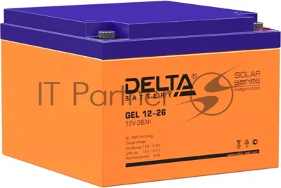 Аккумуляторная батарея Delta GEL 12-26 напряжение 12В, емкость 26А·ч (174х166х125мм)