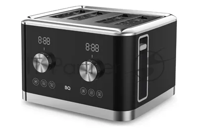 Тостер BQ T4000 чёрный/нержавеющая сталь, 1600 Вт, 4 слота