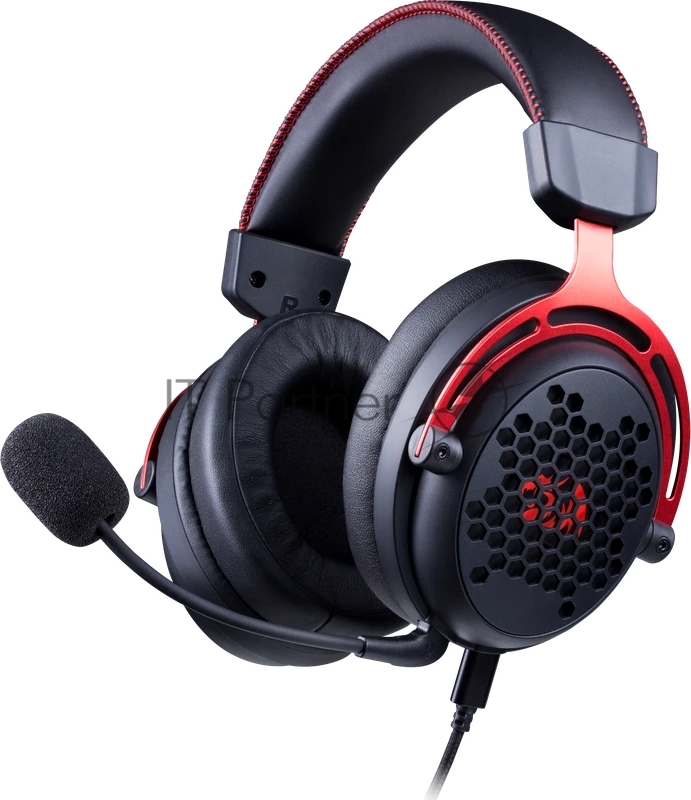 Гарнитура Redragon Diomedes чёрный/красный, проводная, USB / mini jack 3.5 мм