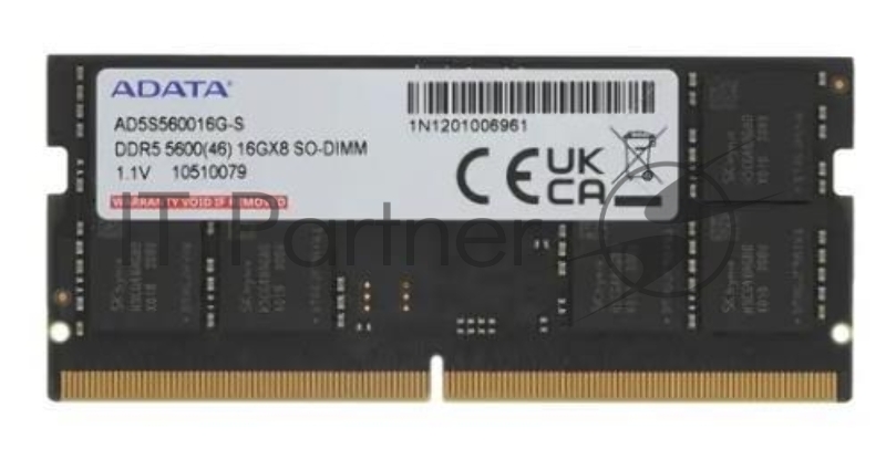 Оперативная память ADATA, DDR5, 8GB (1x8GB), 5600MHz, CL46, SO-DIMM