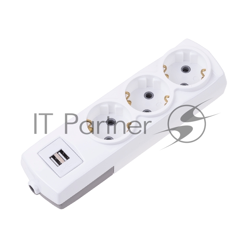 Удлинитель Rexant PREMIUM 3 гнезда, 3 м, 3х1,5 мм², с/з, 2 USB, белый