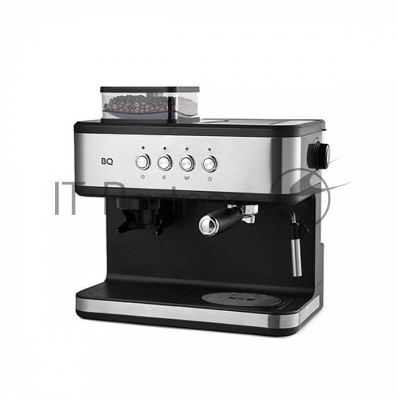 Кофейная станция BQ CM1003 сталь/черный, исп. кофе - зерновой/молотый, 1.5 л, 1150 Вт. 15 бар
