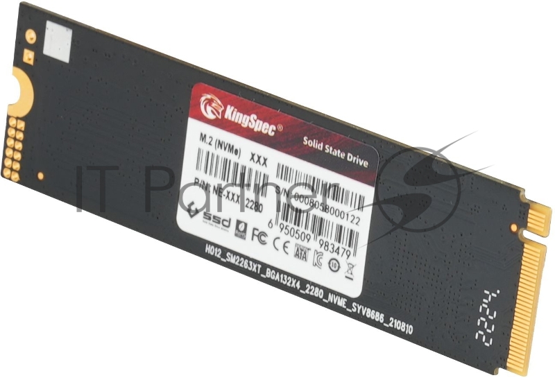 Накопитель SSD KingSpec NE-2TB, 2000Gb, PCIe 3.0 x4, M.2 2280, NVMe, R/W 2400/1900
