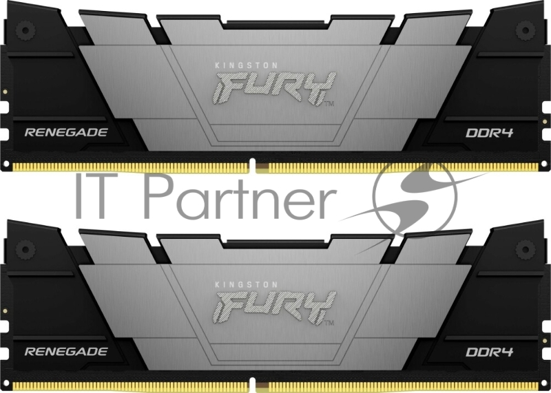 Оперативная память Kingston Fury Renegade, DDR4, 32GB (2x16GB), 3200MHz, CL16, DIMM, с радиаторами, серый/черный