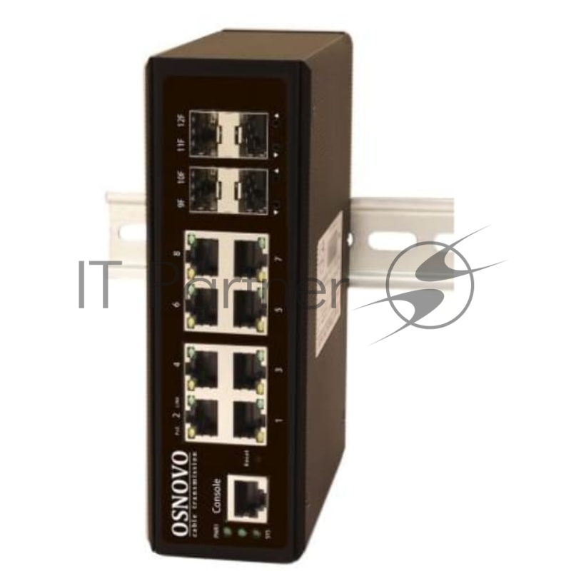 Коммутатор OSNOVO SW-70804/IL, 8×1 Гбит/с + 4×1 Гбит/с SFP, управляемый