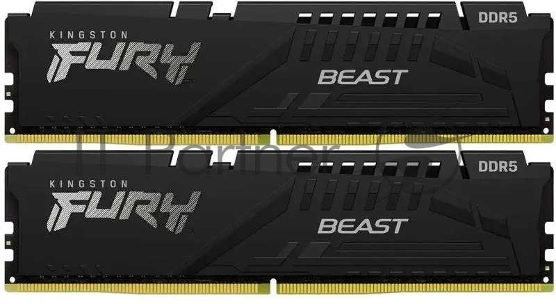 Оперативная память Kingston Fury Beast, DDR5, 16GB (2x8GB), 5600MHz, CL36, DIMM, с радиаторами, черный
