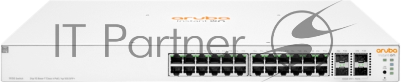Коммутатор HPE Aruba Instant On 1930 24G 4SFP/SFP+, 24×1 Гбит/с PoE+ + 4×10 Гбит/с SFP+, настраиваемый
