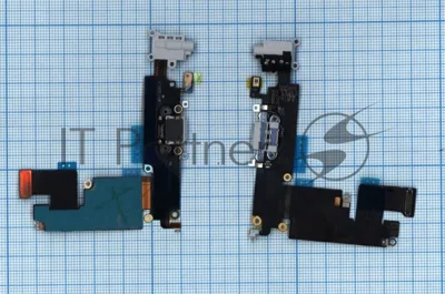 Шлейф разъема питания с аудио-разъемом для iPhone 6 Plus серый