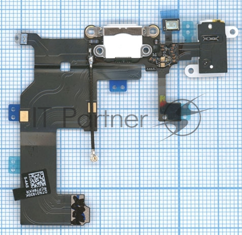 Шлейф разъема питания с аудио-разъемом для iPhone 5 белый