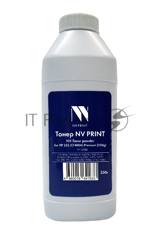 Тонер NVPrint HP 252 (250г) Yellow для CF402A, W2032A/X, W2072A, W2212A/X, W2412A, HP Color LaserJet M252, M274, M277, 150, 178, 179, M255, M282, M283, M182, M183 Premium