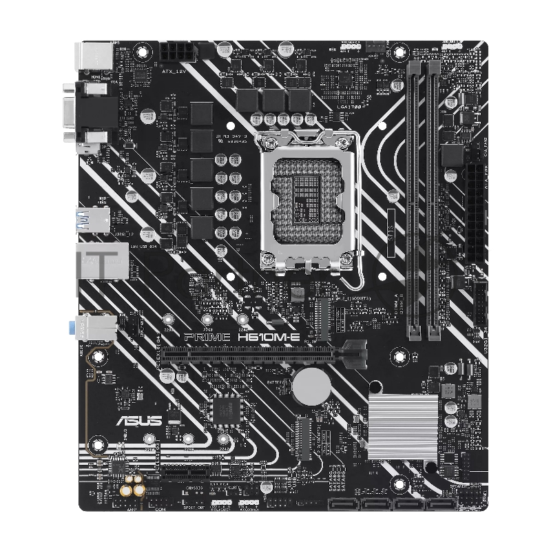 Материнская плата ASUS PRIME H610M-E-CSM, LGA1700, Intel H610, 2xDDR5, 4xSATA, 2xM.2, 1xPCIe 4.0 x16, DisplayPort, HDMI, D-Sub, 1x1Gb LAN, 3x3.5 мм, 7.1, microATX