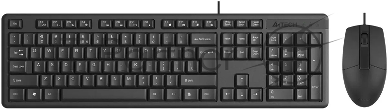 Комплект клавиатура+мышь A4Tech KR-3330 проводной, USB, 1200 DPI, чёрный