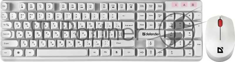 Комплект клавиатура+мышь Defender Milan C-992 беспроводной, USB, 1000 DPI, белый