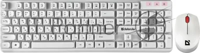 Комплект клавиатура+мышь Defender Milan C-992 беспроводной, USB, 1000 DPI, белый