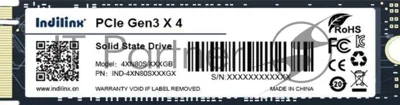 Накопитель SSD Indilinx IND-4XN80S, 256Gb, PCIe 3.0 x4, M.2 2280, NVMe, R/W 2300/1200