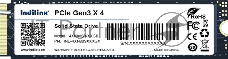 Накопитель SSD Indilinx 512Gb M.2 2280 NVME PCI-E (IND-4XN80S512GX)
